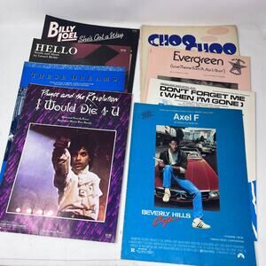 80s Sheet Music Lot Prince Heart Lionel Richie Billy Joel Barbara Streisand +